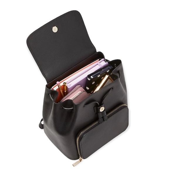 ♠️ kate spade ♠️ Darcy Refined Leather Flap Backpack, Warm Taupe - Picture 10 of 15